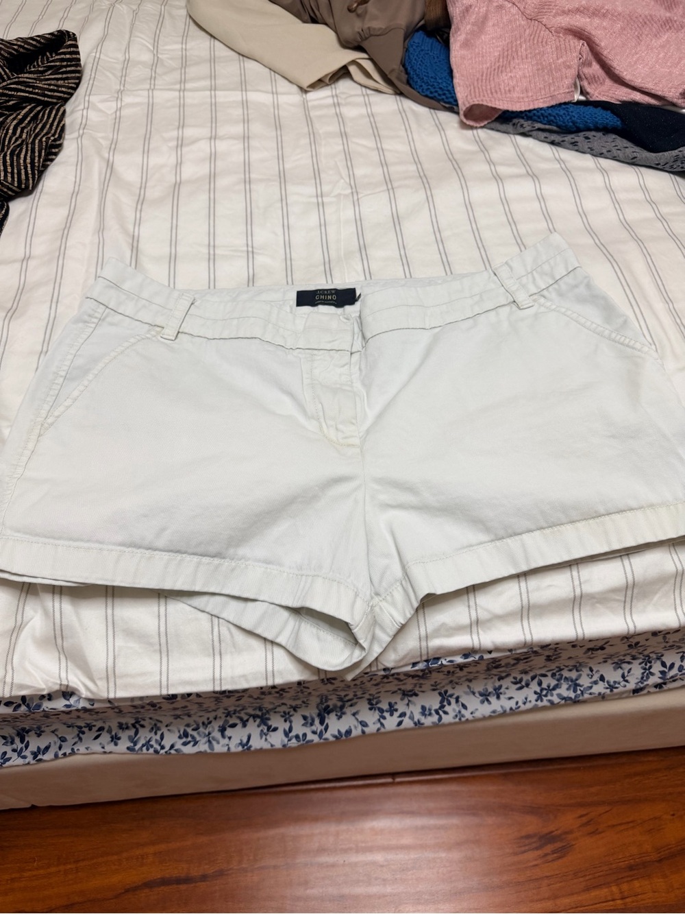 J. Crew White Cotton Chino Bermuda Shorts